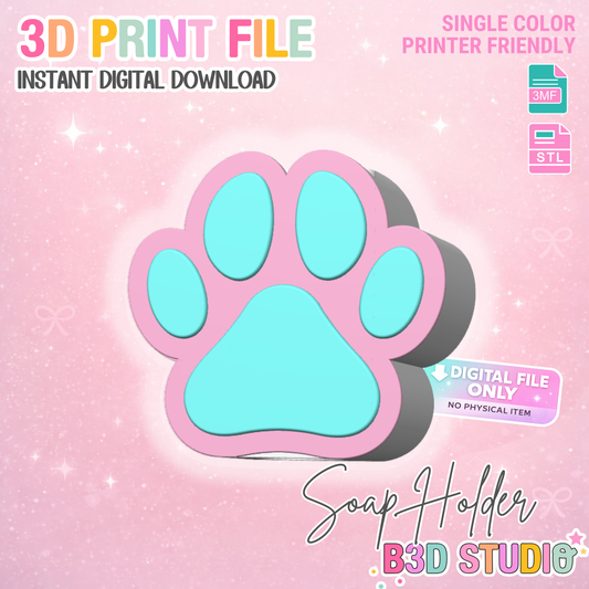 Dog Paw Soap Holder: 3D Print STL & 3MF File (Digital Download)