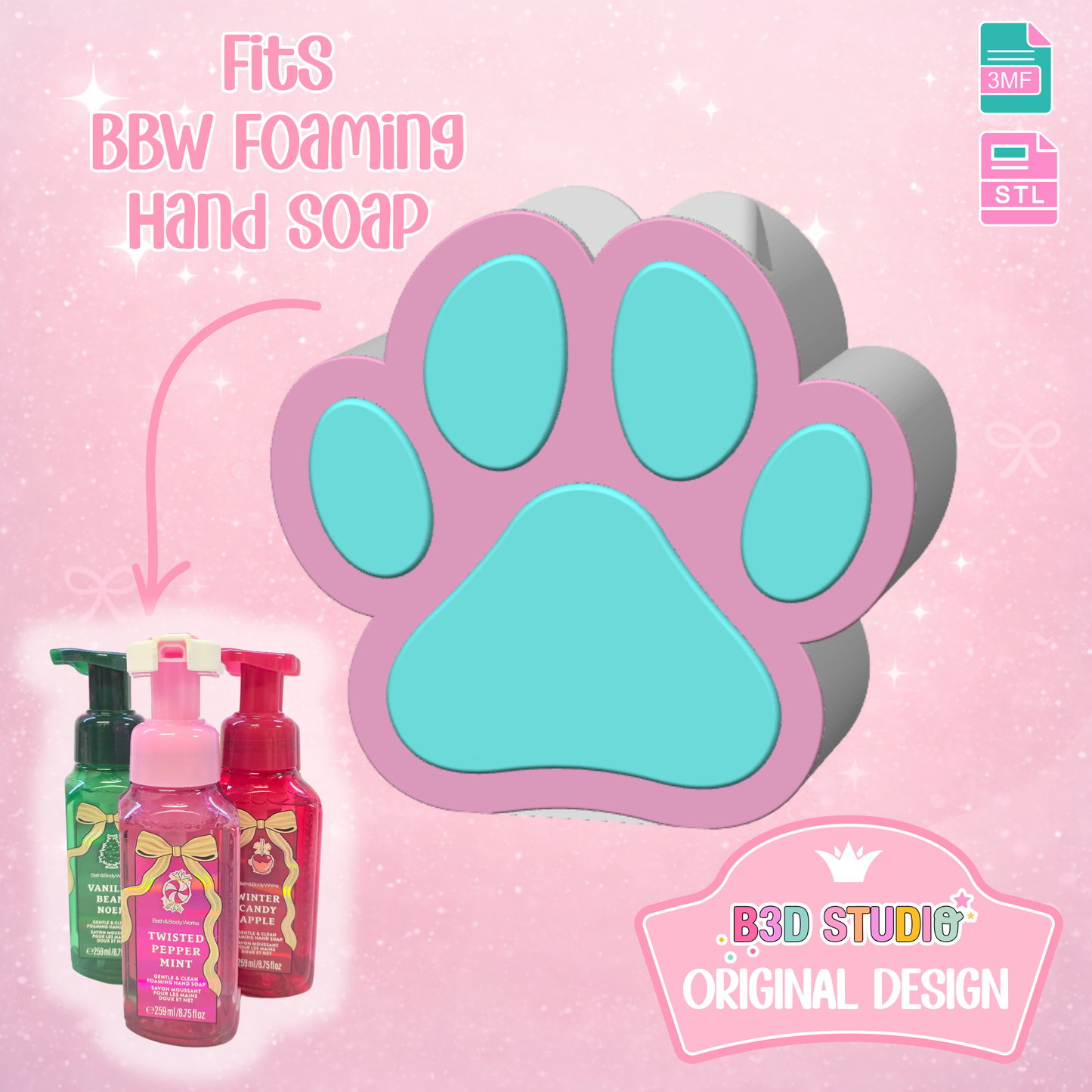 Dog Paw Soap Holder: 3D Print STL & 3MF File (Digital Download)