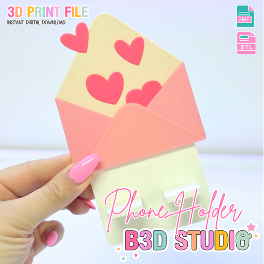 Love Letter Phone Holder 3D Print File (STL/3MF Digital Download)