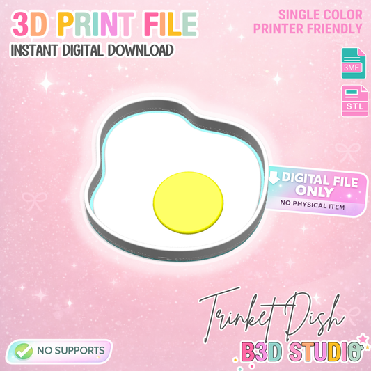 Egg Trinket Dish 3D Print File – STL/3MF Desk Organization (Digital Download)