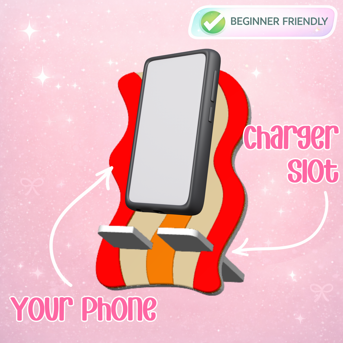 Bacon Phone Holder 3D Print File (STL/3MF Digital Download)