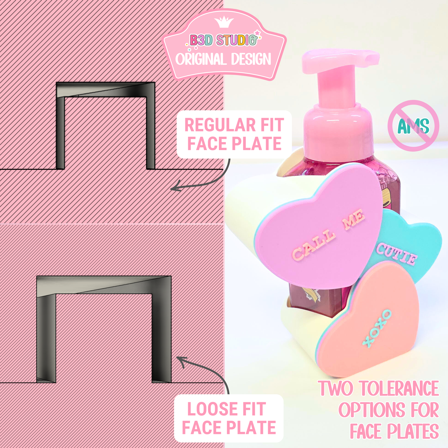 Candy Hearts Soap Holder: 3D Print STL & 3MF File (Digital Download)