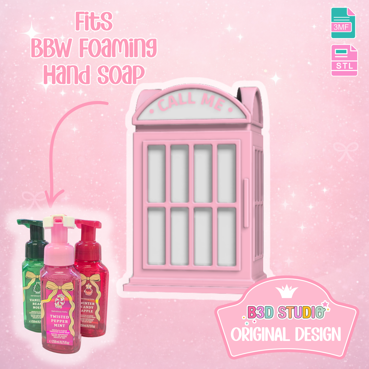 Phone Booth Soap Holder: 3D Print STL & 3MF File (Digital Download)