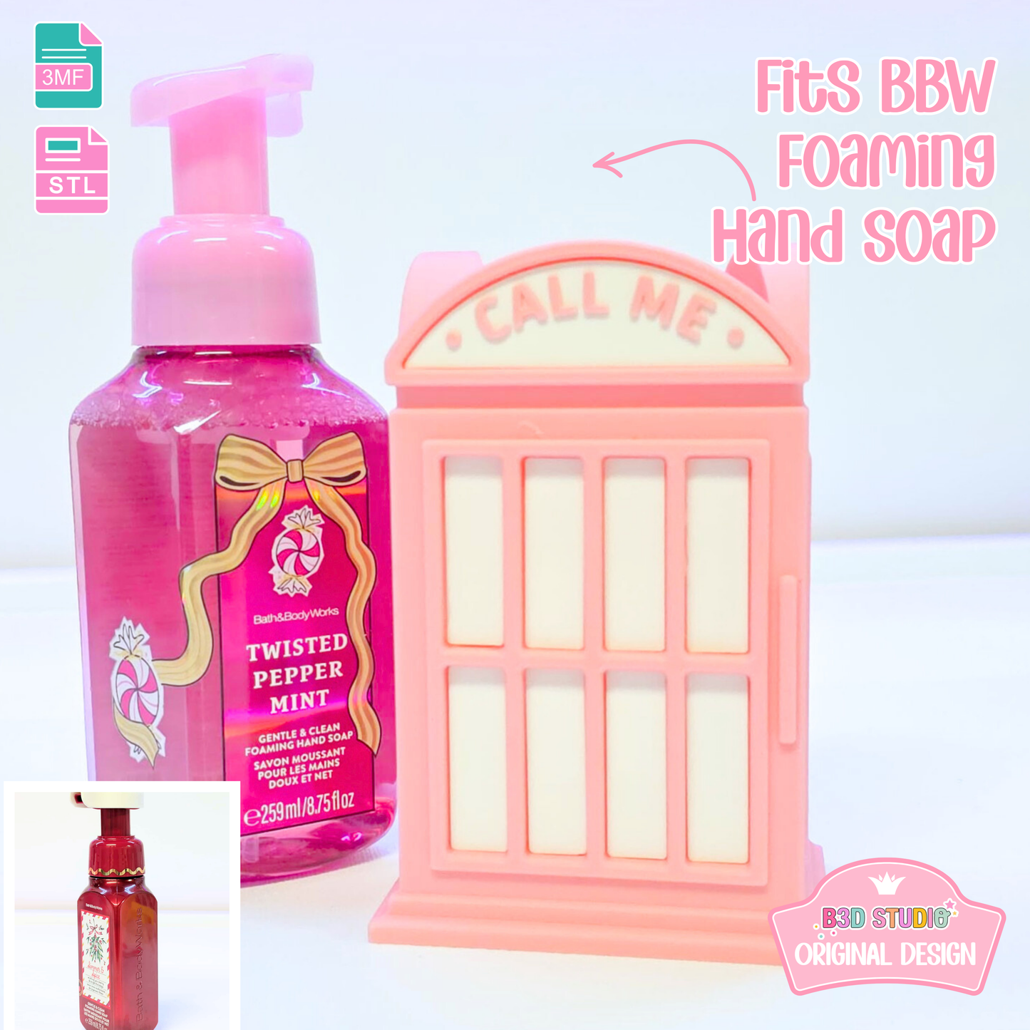 Phone Booth Soap Holder: 3D Print STL & 3MF File (Digital Download)