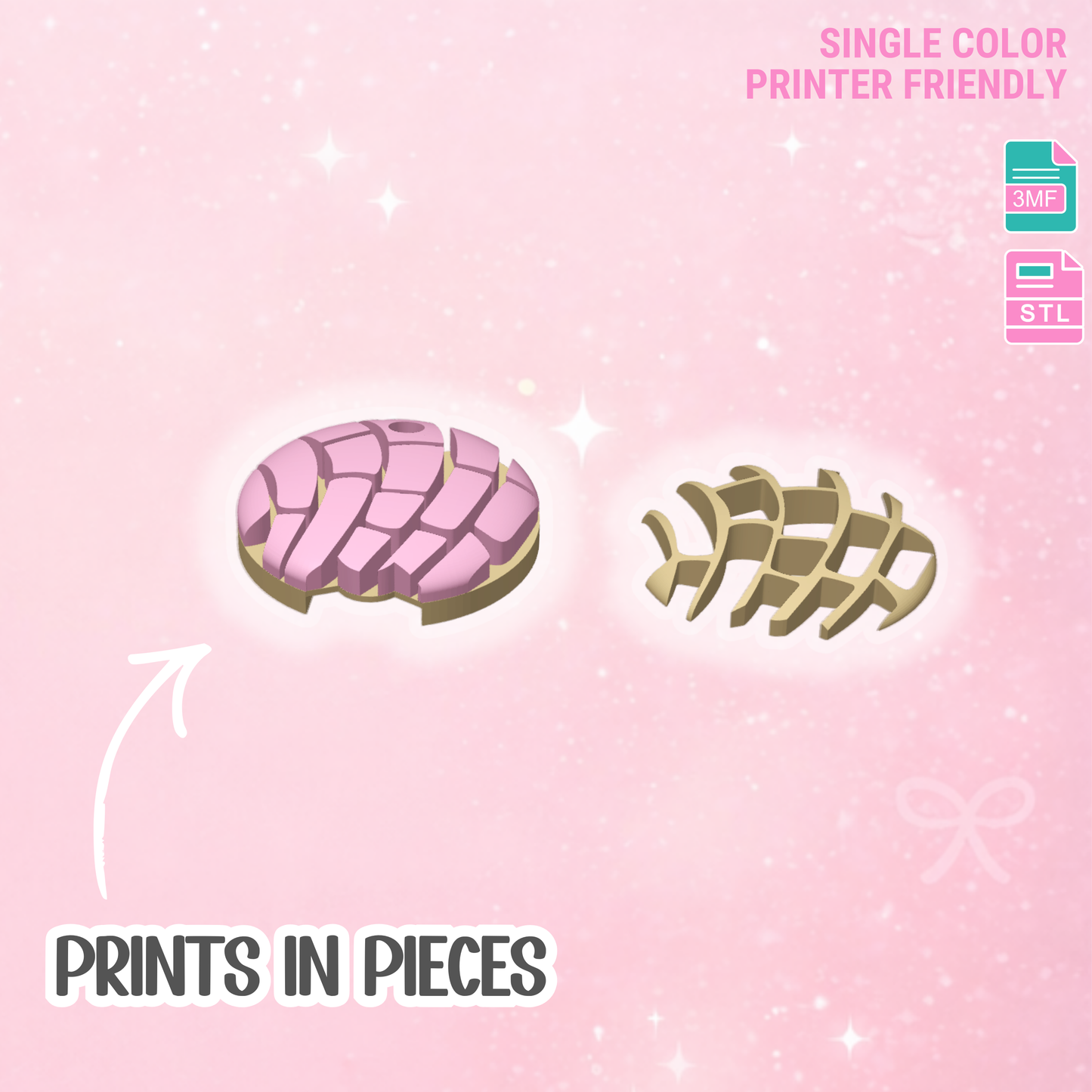 40OZ Concha Tumbler Topper: 3D Print STL & 3MF Pan Dulce Lid Toppers (Digital Download)