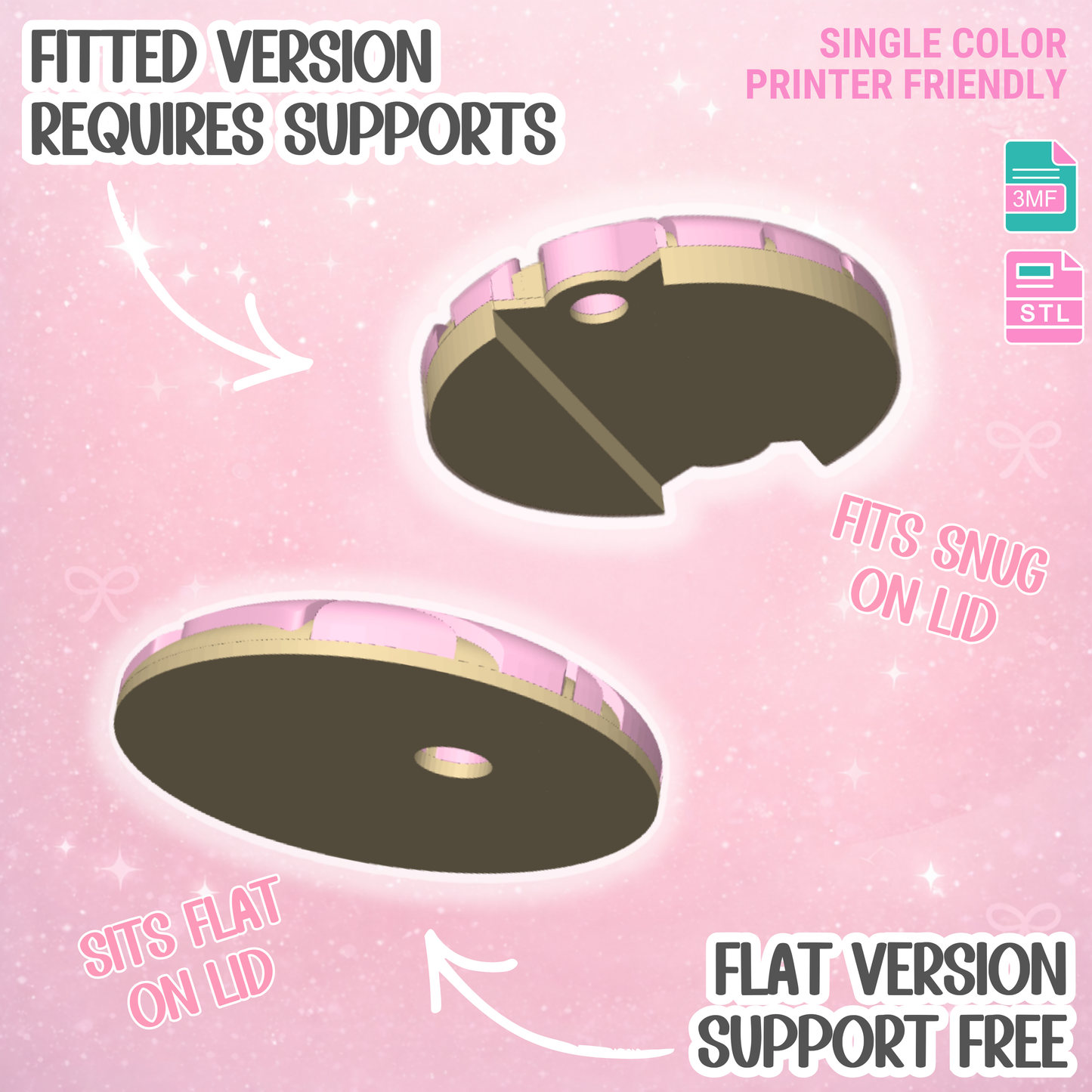 30OZ Concha Tumbler Topper: 3D Print STL & 3MF Pan Dulce Lid Toppers (Digital Download)