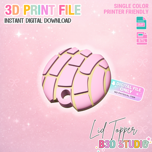 40OZ Concha Tumbler Topper: 3D Print STL & 3MF Pan Dulce Lid Toppers (Digital Download)