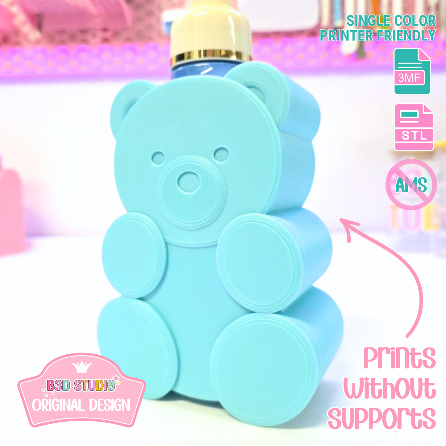 Gummy Bear Soap Holder: 3D Print STL & 3MF File (Digital Download)