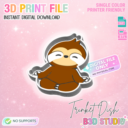 Sloth Trinket Dish 3D Print File – STL/3MF Desk Organization (Digital Download)