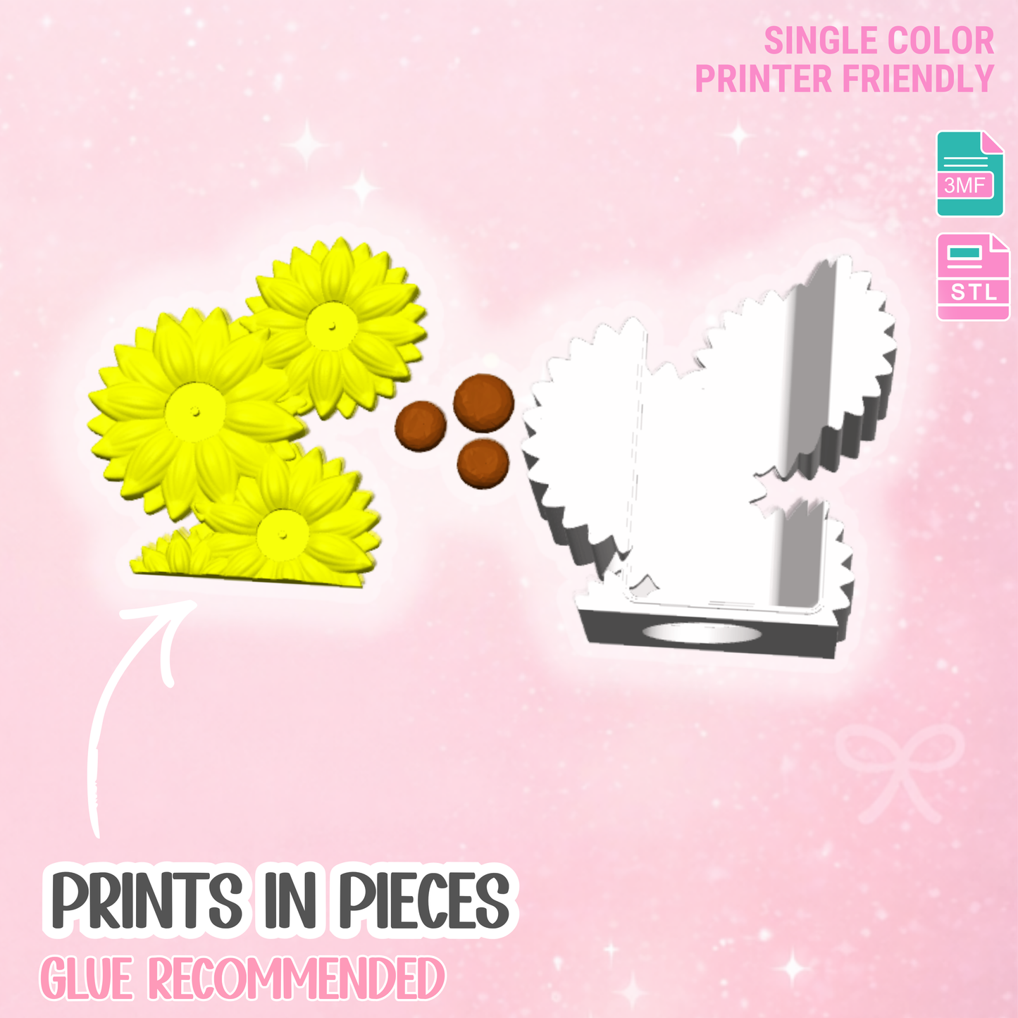 Sunflower Soap Holder: 3D Print STL & 3MF File (Digital Download)