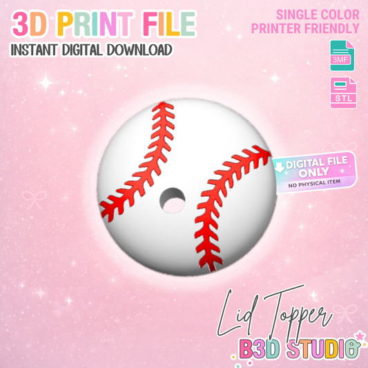 Baseball Lid Topper: 3D Print STL & 3MF File Sports Toppers (Digital Download)