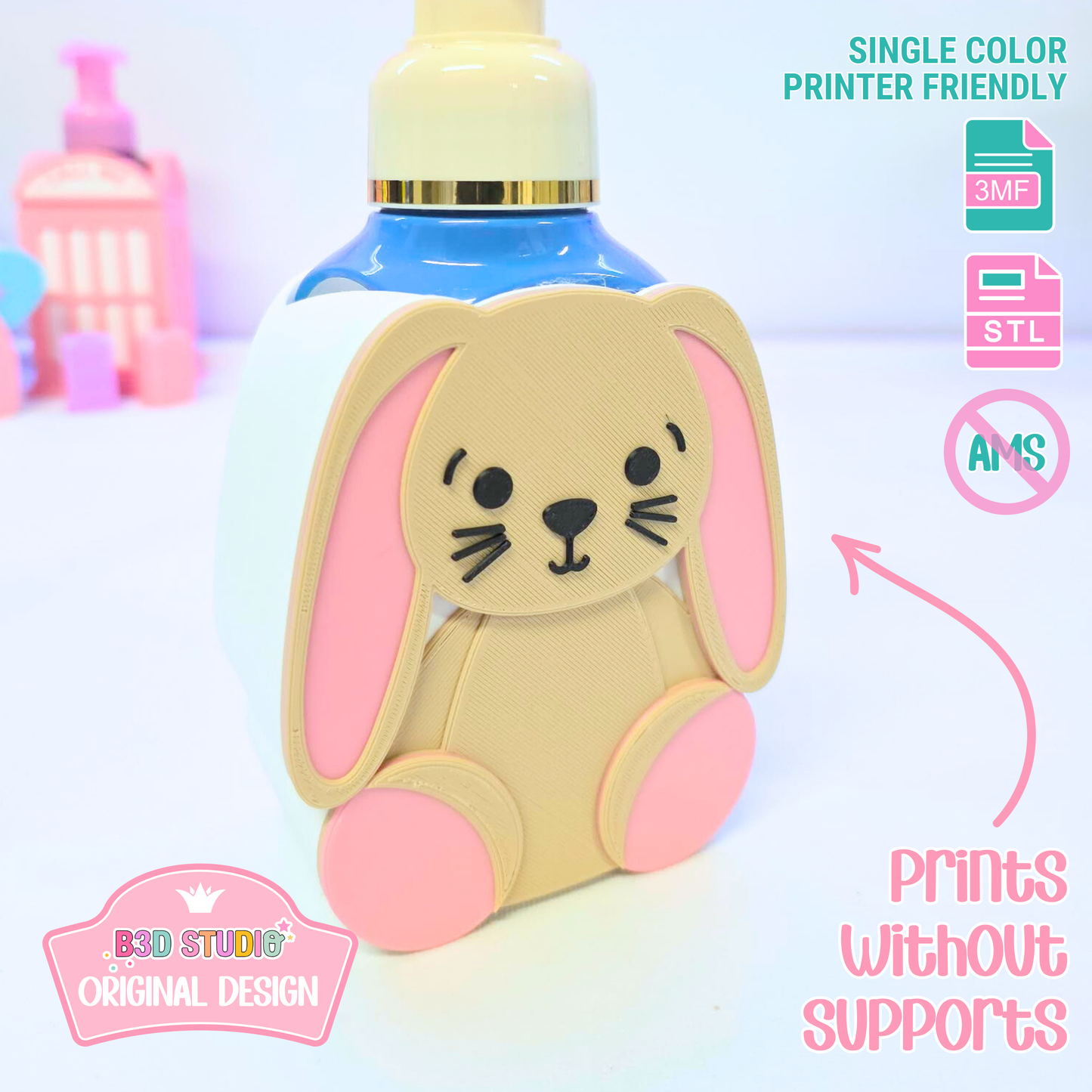 Bunny Soap Holder: 3D Print STL & 3MF File (Digital Download)