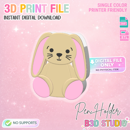 Bunny Pen Holder: 3D Print STL & 3MF File (Digital Download)