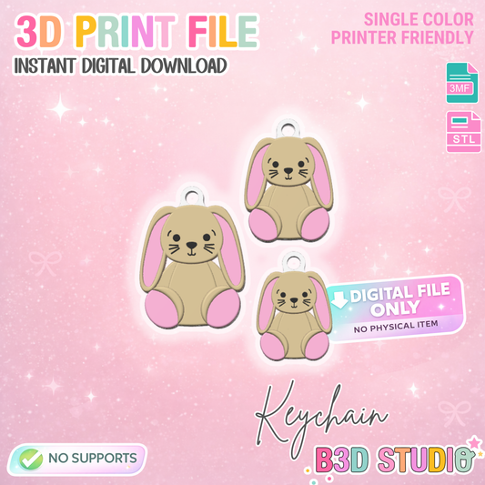 Bunny NFC Keychain STL/3MF Digital File Download