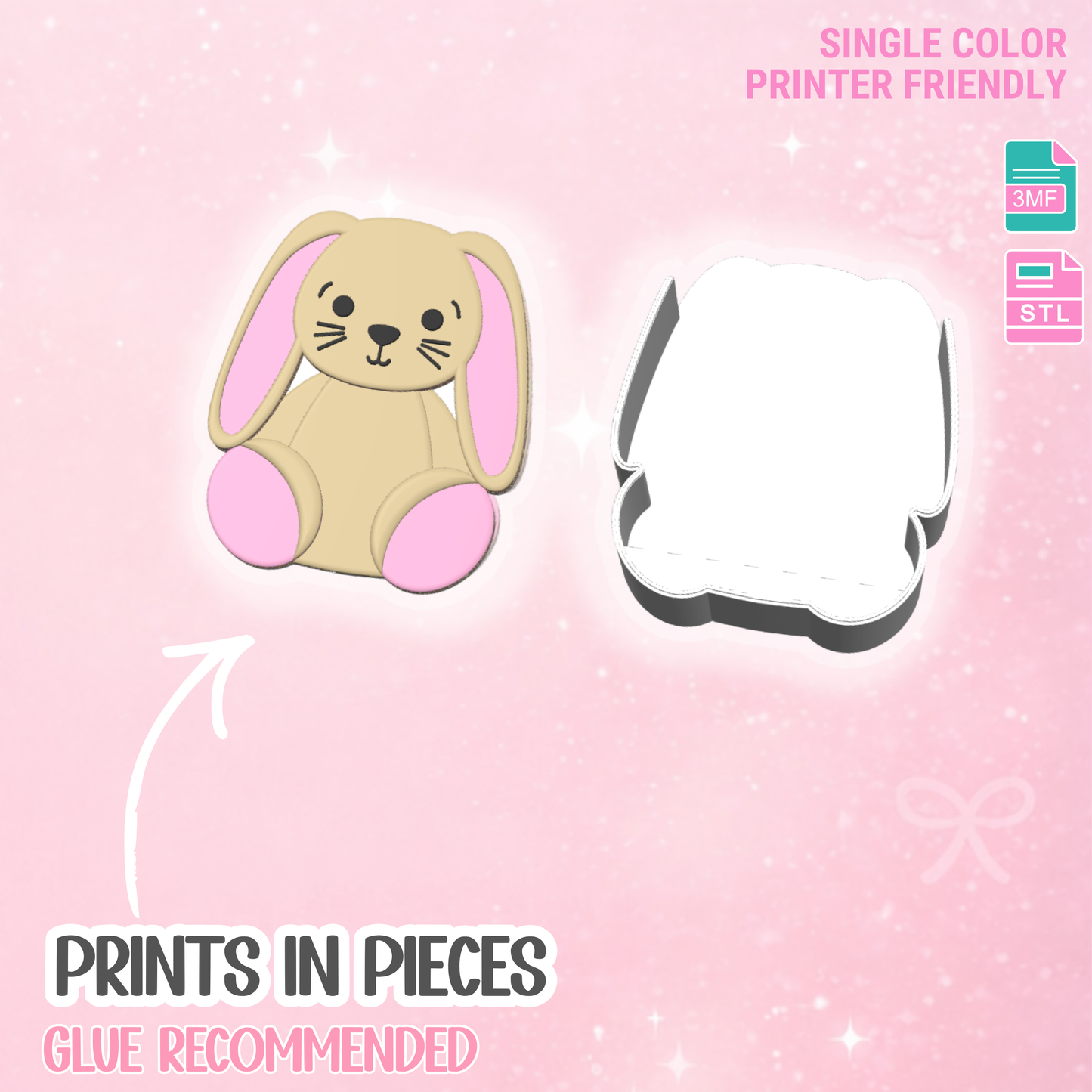 Bunny Pen Holder: 3D Print STL & 3MF File (Digital Download)