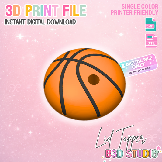 Basketball Lid Topper: 3D Print STL & 3MF File Sports Toppers (Digital Download)