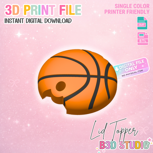 30OZ Basketball Tumbler Topper: 3D Print STL & 3MF File Lid Toppers (Digital Download)