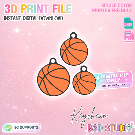 Basketball NFC Keychain STL/3MF Digital File Download Sports Theme Bag Tag