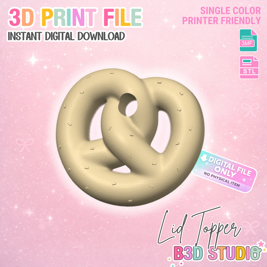 Pretzel Lid Topper 3D Print File: Glass Can STL & 3MF (Digital Download)