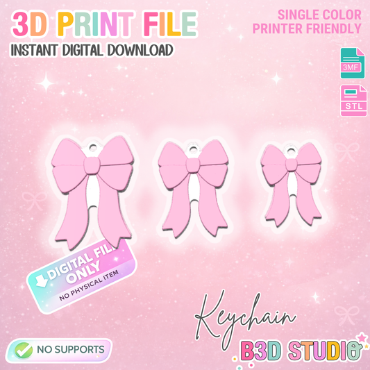 Coquette Bow NFC Keychain STL/3MF Digital File Download