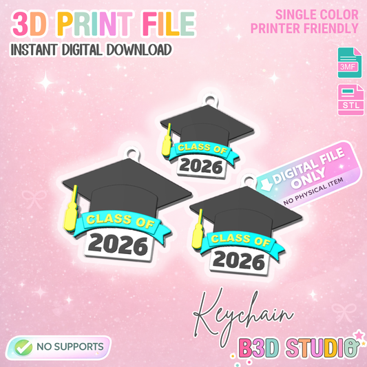 Grad Theme NFC Keychain STL & 3MF: 3D Print File (Digital Download)