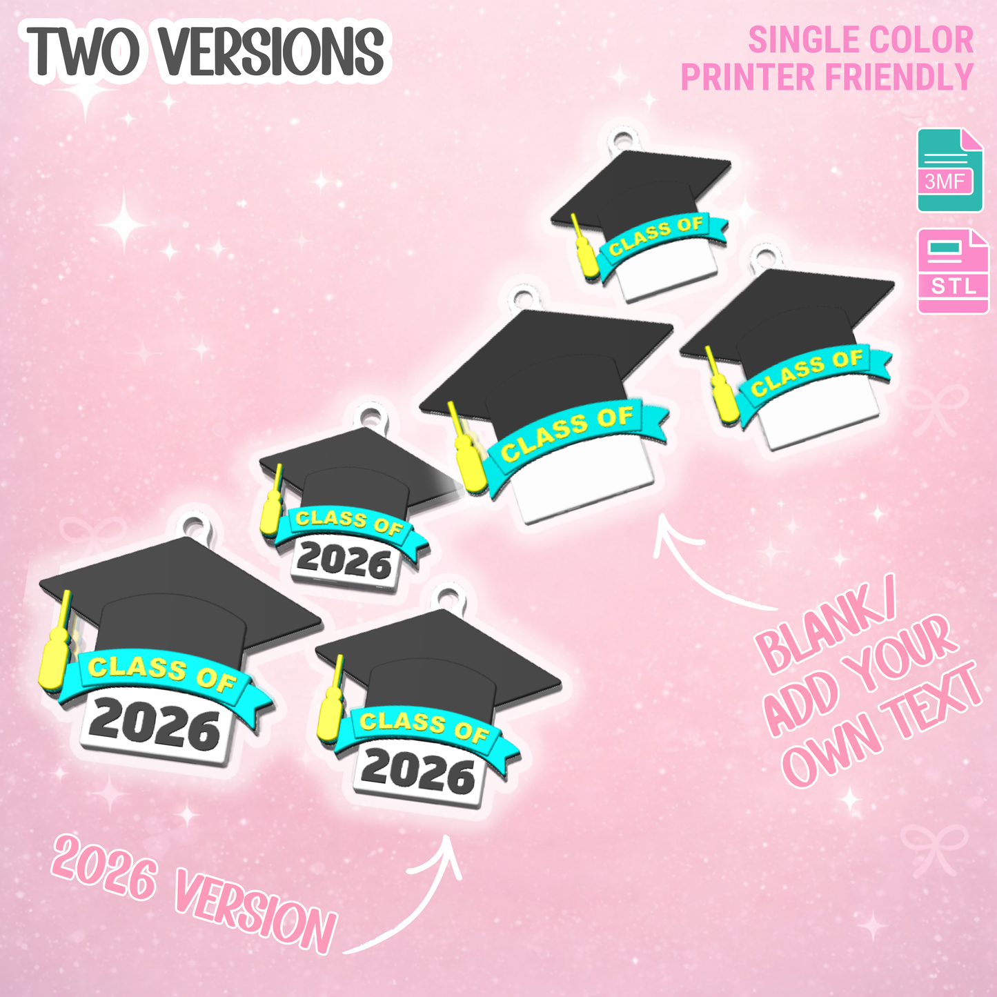 Grad Theme NFC Keychain STL & 3MF: 3D Print File (Digital Download)