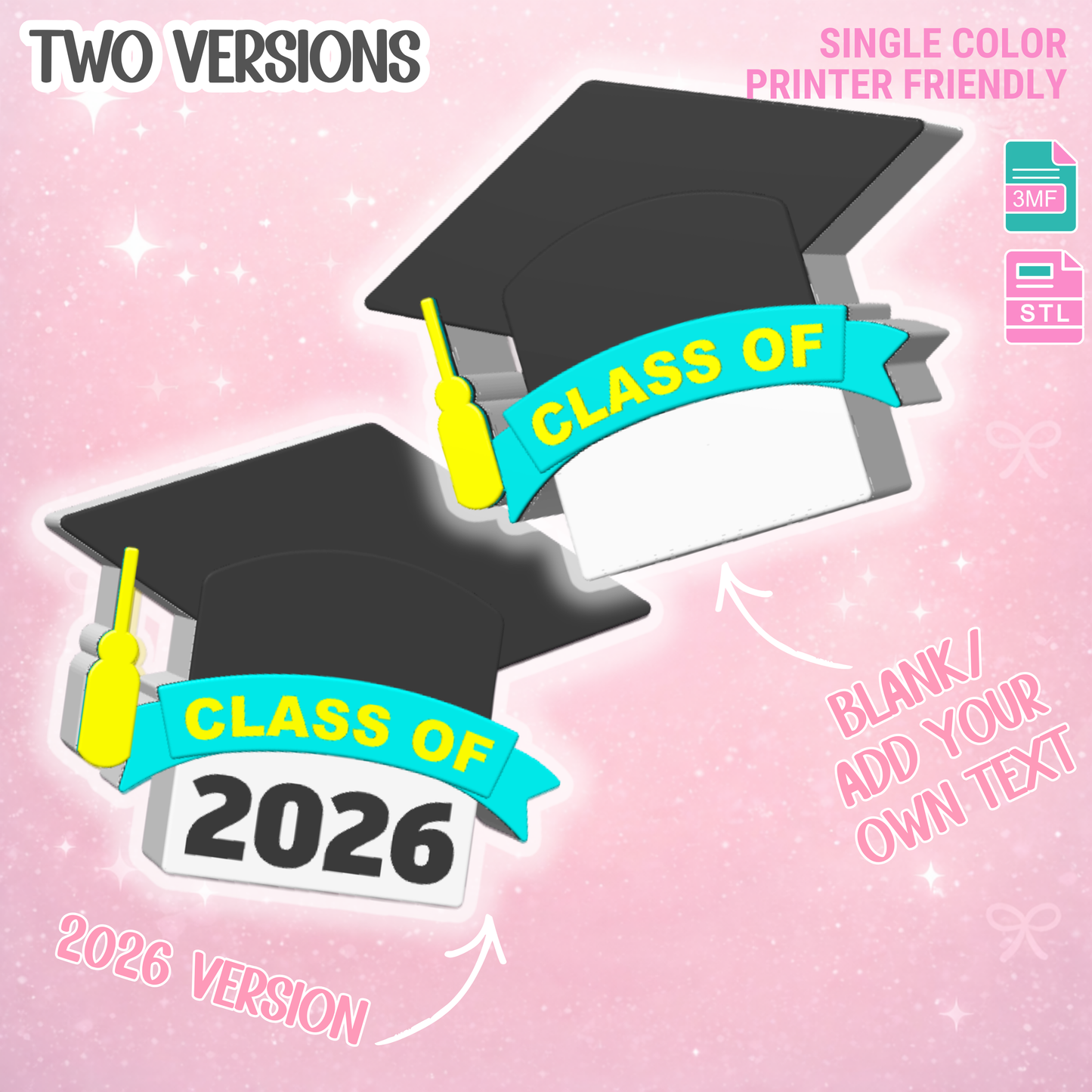 Graduation Pen Holder: 3D Print STL & 3MF File (Digital Download)