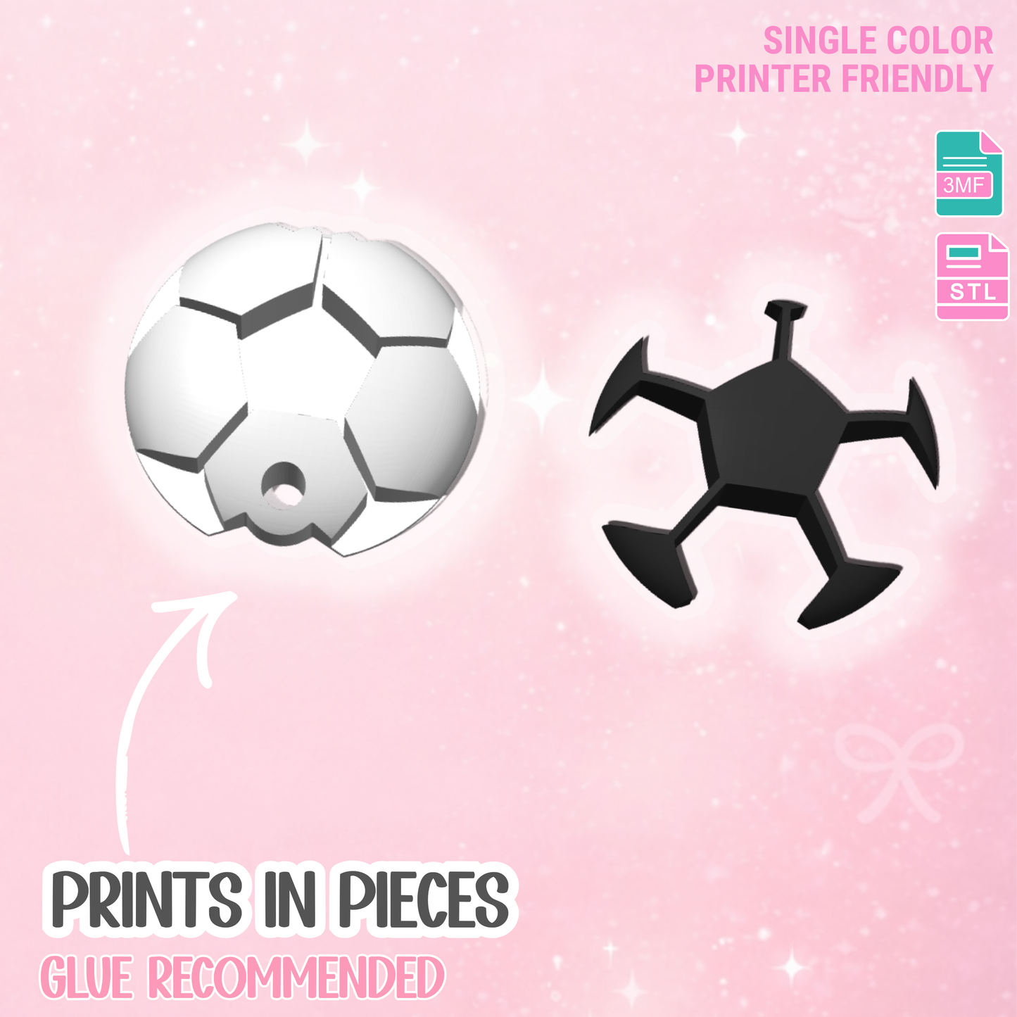 30OZ Soccer Ball Tumbler Topper: 3D Print STL & 3MF File Lid Toppers (Digital Download)