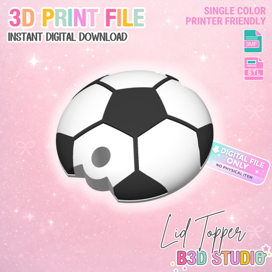 30OZ Soccer Ball Tumbler Topper: 3D Print STL & 3MF File Lid Toppers (Digital Download)
