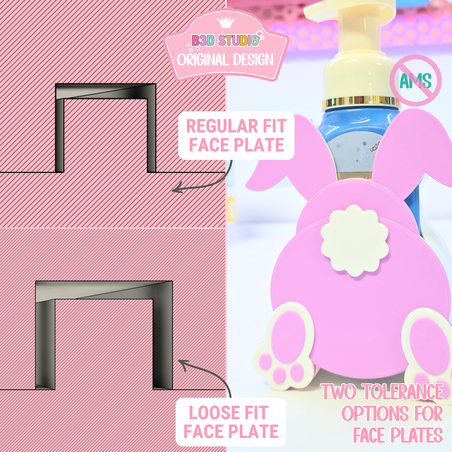 Bunny Butt Soap Holder: 3D Print STL & 3MF File (Digital Download)