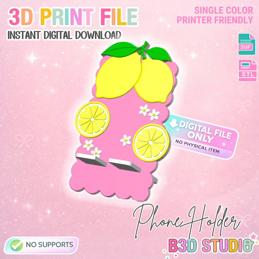 Lemons Phone Holder 3D Print File: Desk Decor (STL/3MF Digital Download)