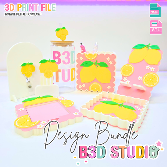 Lemons 3D Print File Bundle : Desk Organizer (STL & 3MF Digital Download)