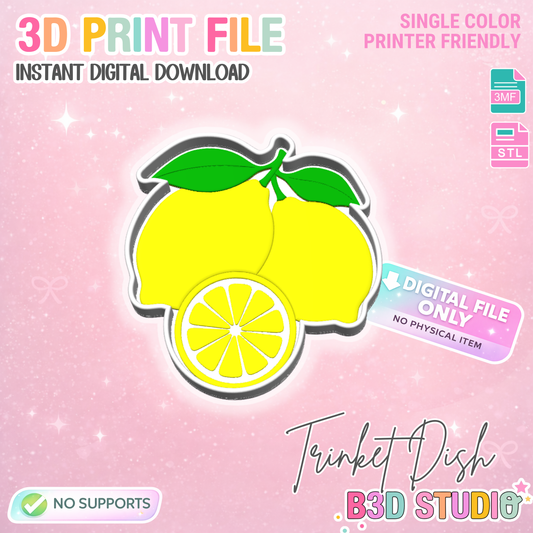 Lemons Trinket Dish 3D Print File – Desk Organization (Digital Download)