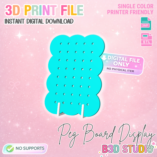 Retro Rectangle Pegboard Keychain Display Stand 3D Print File (STL & 3MF Digital Download)