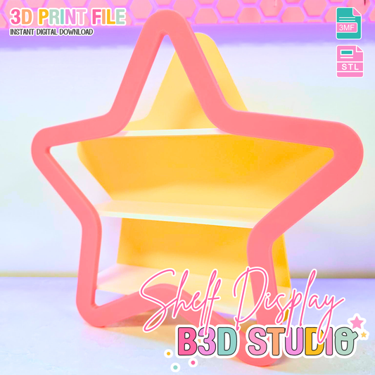 Star Shelf - Vendor Shelf Display 3D Print File (STL & 3MF Digital Download)
