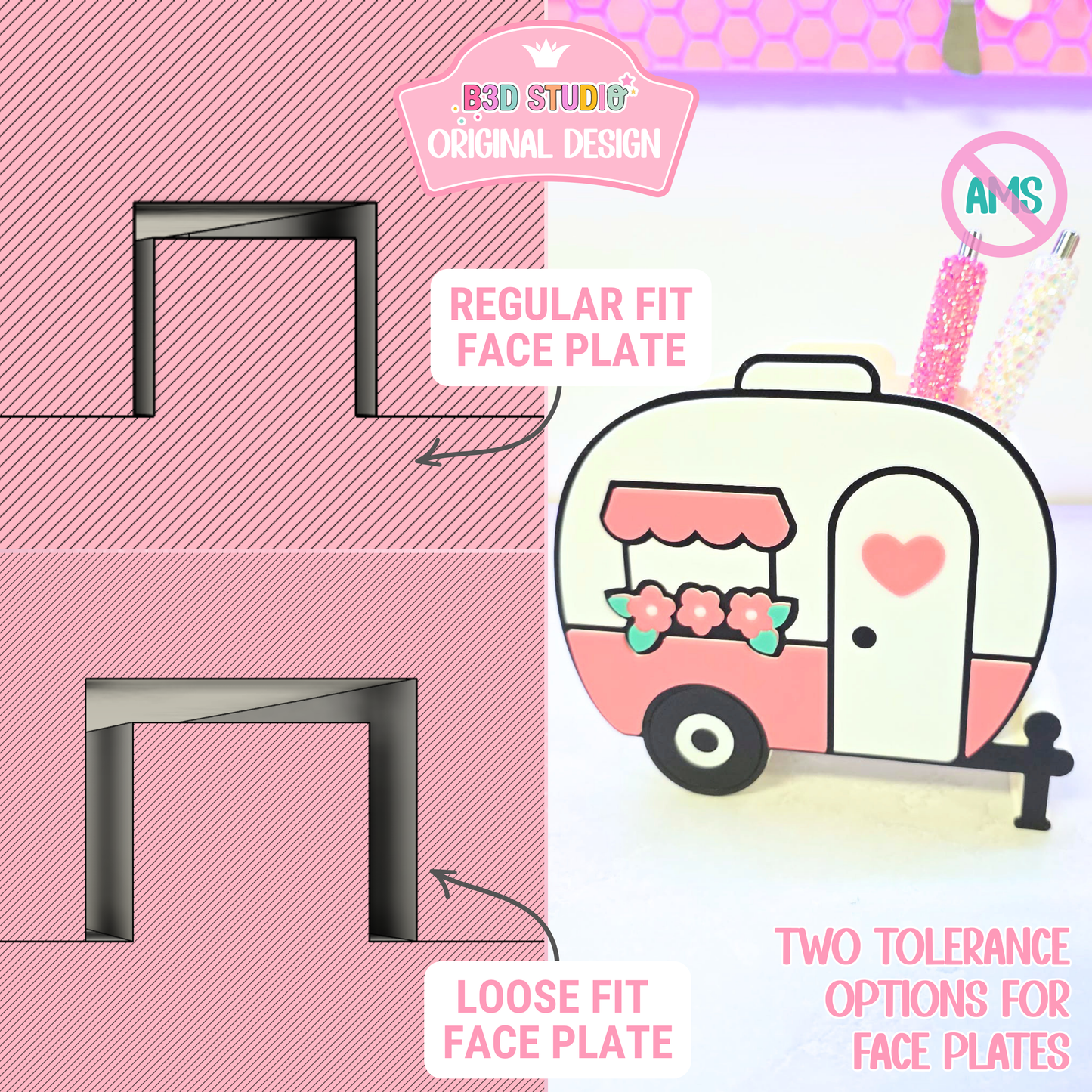 Cute Camper Pen Holder: 3D Print STL & 3MF File (Digital Download)