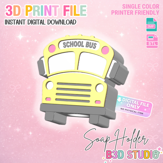 School Bus Soap Holder: 3D Print STL & 3MF File (Digital Download)