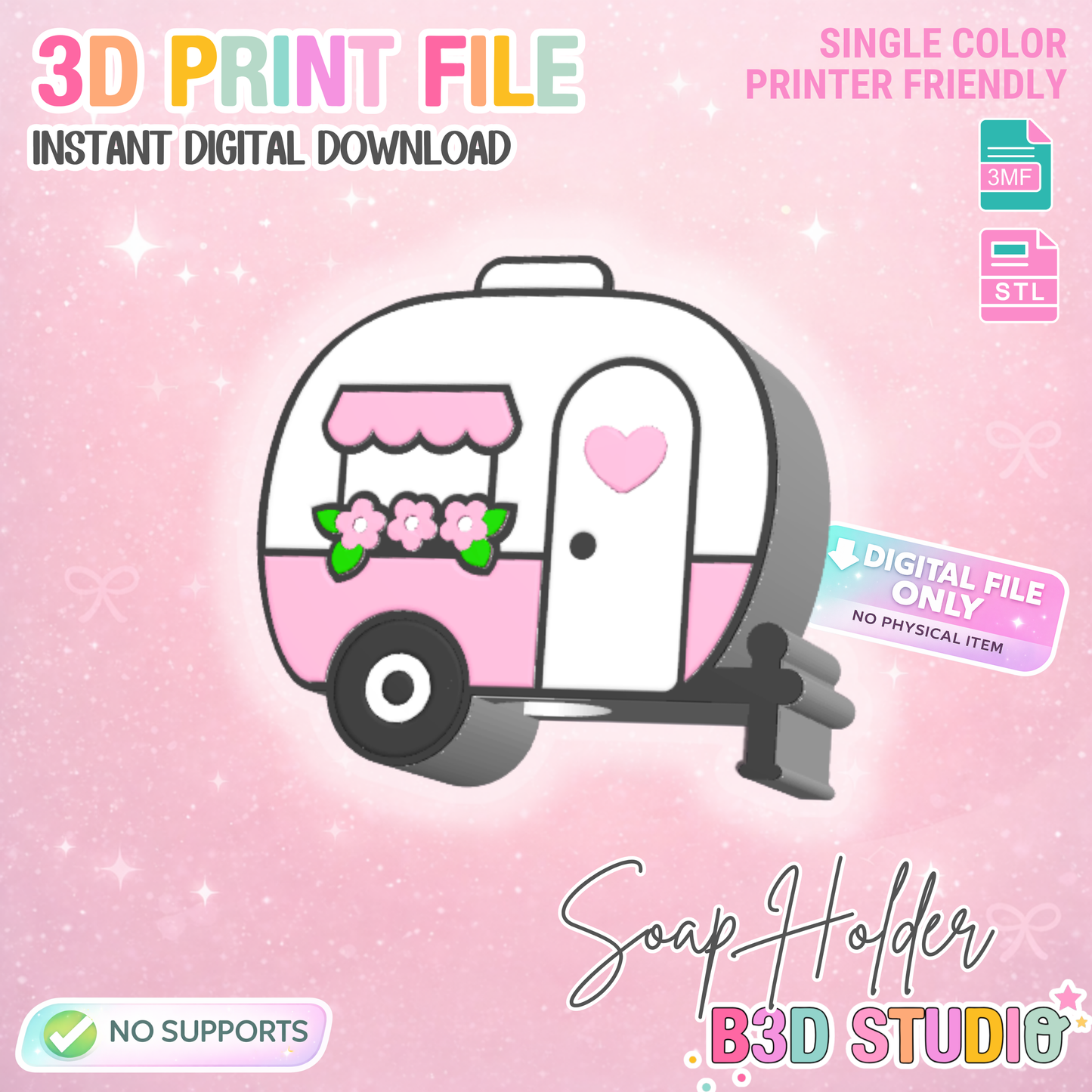 Camper Soap Holder: 3D Print STL & 3MF File (Digital Download)