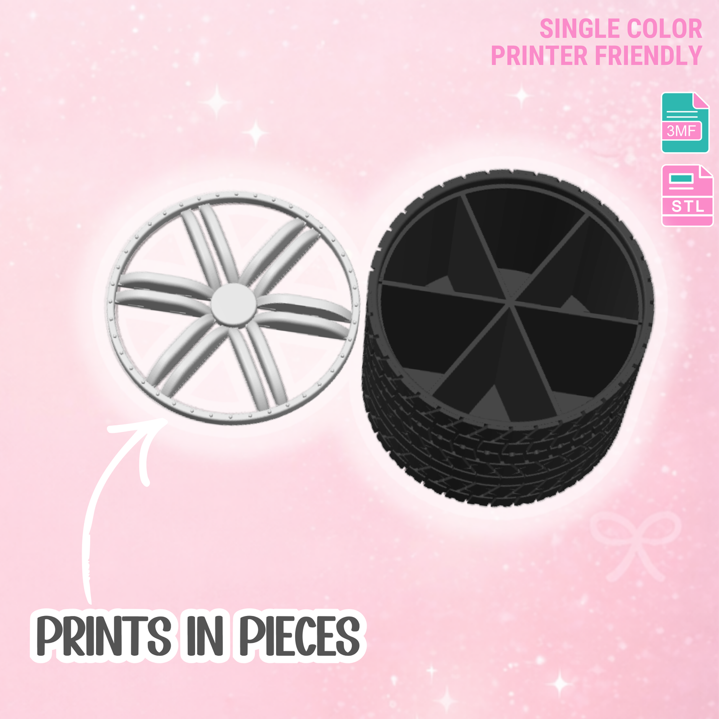 Tire Pen Holder 3D Printable: Garage Desk Decor (STL + 3MF File)