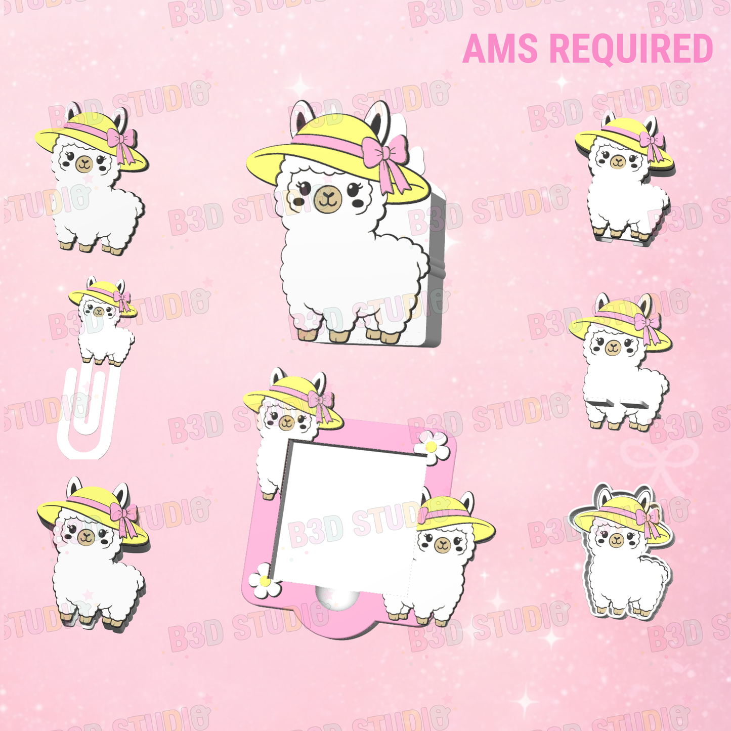 Summer Llama Bundle 3D Print File Bundle: 8 Piece Design Set (STL & 3MF Digital Download)