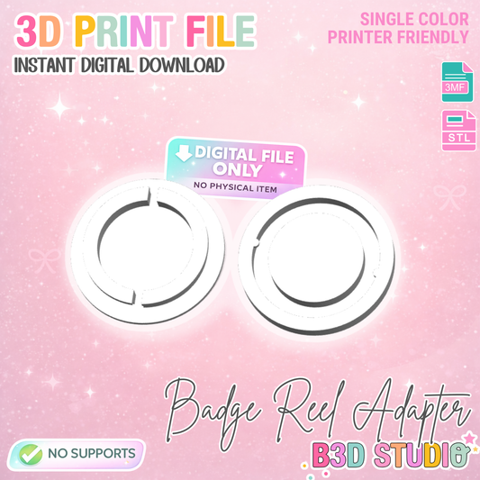 Interchangeable Badge Reel Adapter and Cutter 3D Print File (STL & 3MF Digital Download)