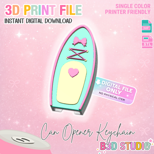 Paddle Board Can Opener Keychain 3D Print File (STL + 3MF Digital Download)