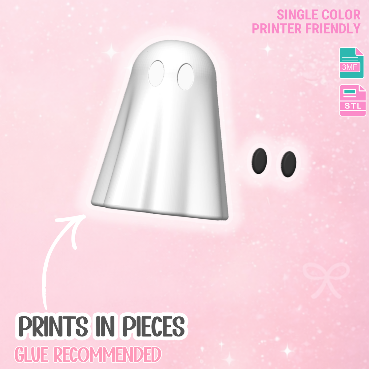 Mini Ghost Pen Holder: 3D Print STL & 3MF File (Digital Download)