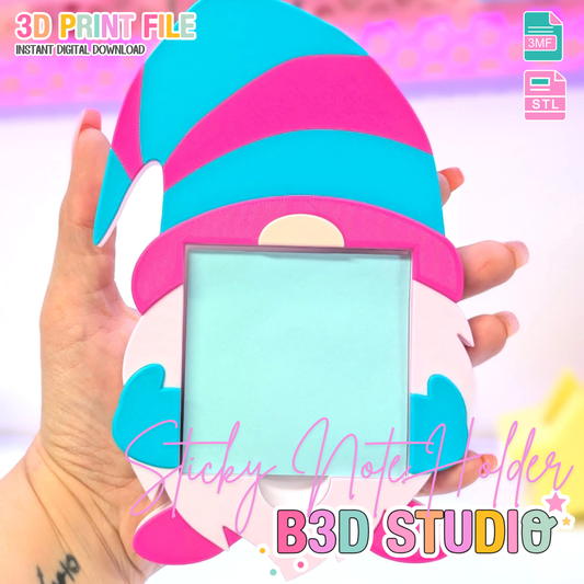 Gnome Sticky Note Holder - STL & 3MF - Digital Download