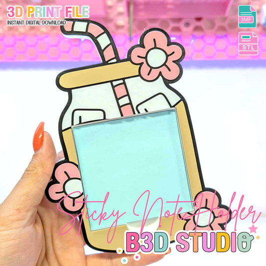 Glass Can Sticky Note Holder - STL & 3MF - Digital Download