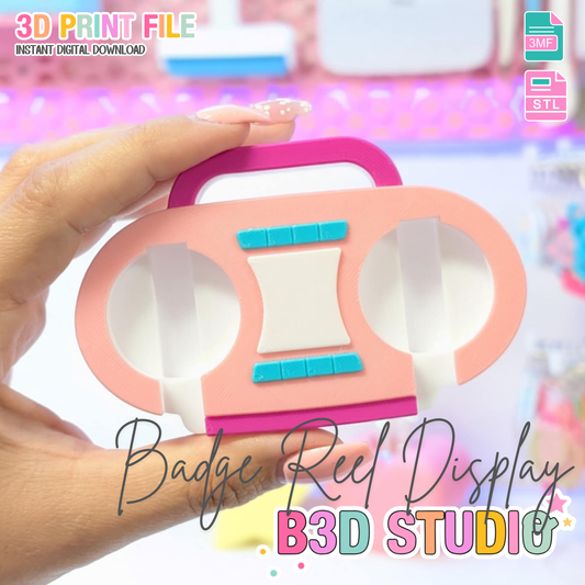 Digital Download - Retro Boombox Badge Reel Holder