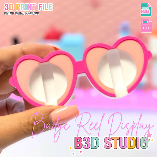 Digital Download - Heart Glasses Badge Reel Holder