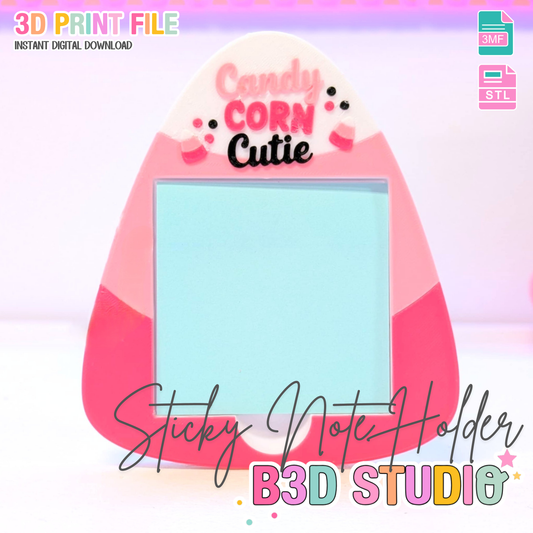 Candy Corn Cutie Sticky Note Holder - STL & 3MF - Digital Download