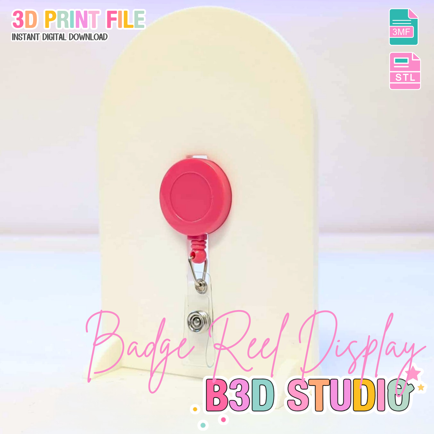 Badge Reel Display Arch 3D Print File (STL & 3MF Digital Download)