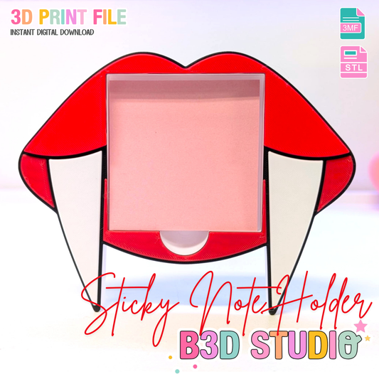 Vampire Lips Sticky Note Holder - STL & 3MF - Digital Download
